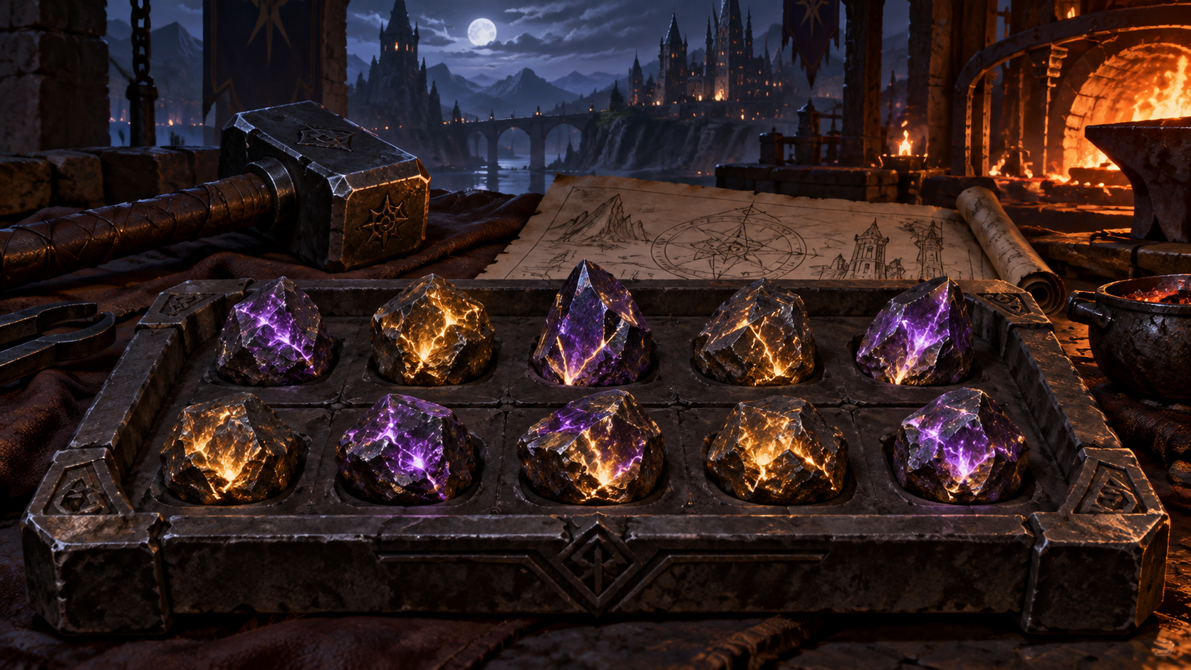 Original concept illustration of ten refinement ore stones